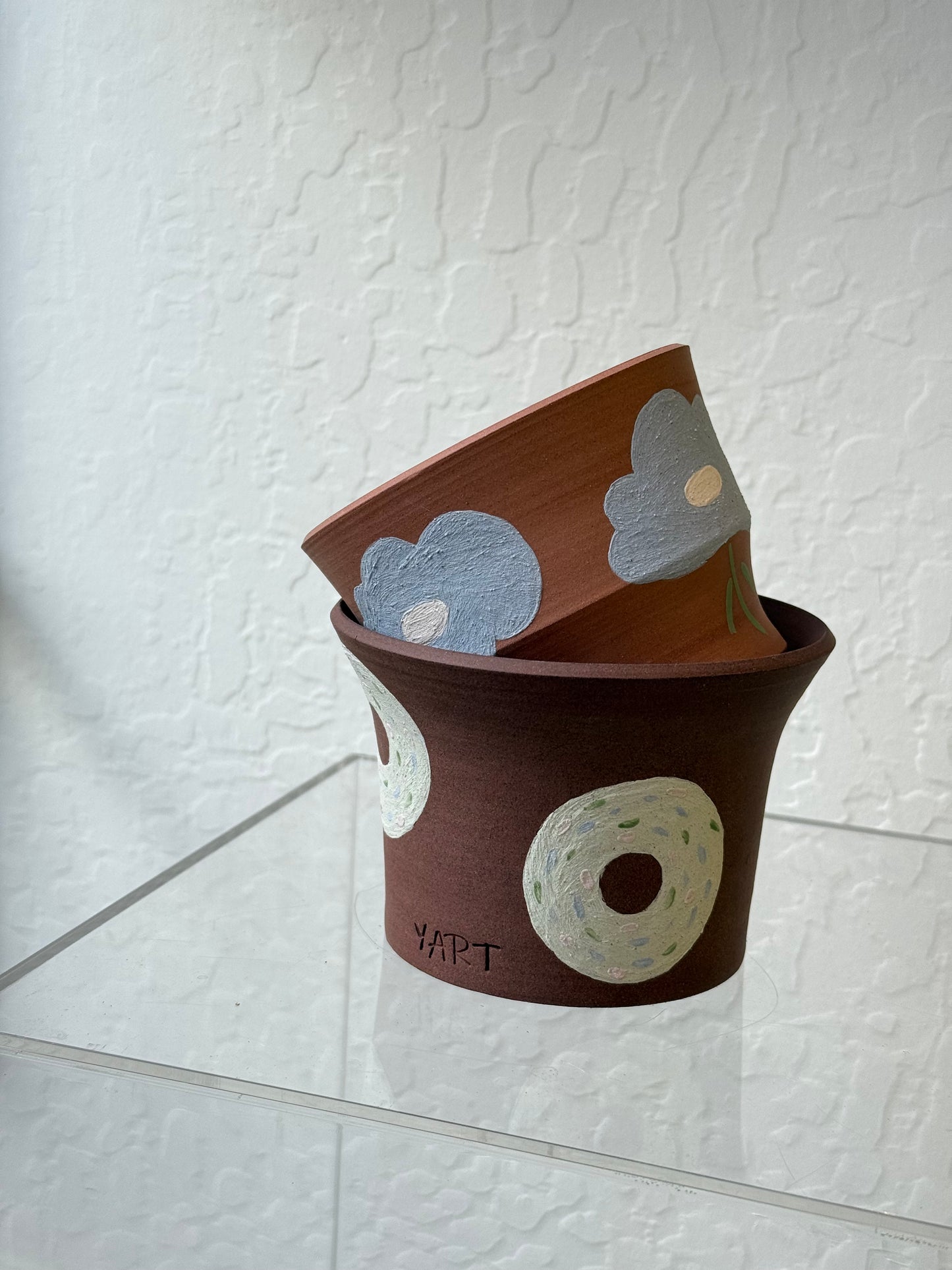 Yart pot - blue flower