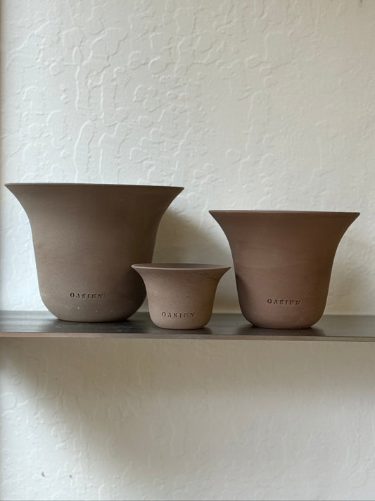 Poppy pot - brown & brown