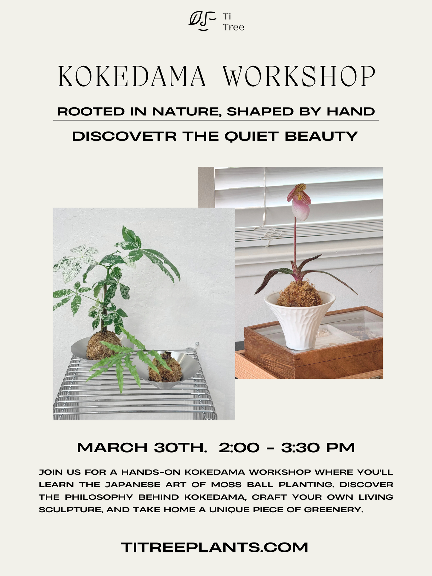 Kokedama Workshop Register - In Store on Mar 30